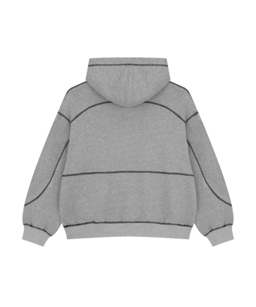 HYUNFIT（ヒョンフィット）の「COVERSTITCH LINE HOODIE-[GRAY]（スウェット・メンズ・その他・MEDIUM/LARGE/X-LARGE）」の3枚目の写真
