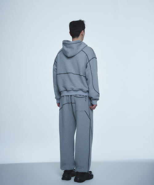 HYUNFIT（ヒョンフィット）の「COVERSTITCH LINE HOODIE-[GRAY]（スウェット・メンズ・その他・MEDIUM/LARGE/X-LARGE）」の6枚目の写真