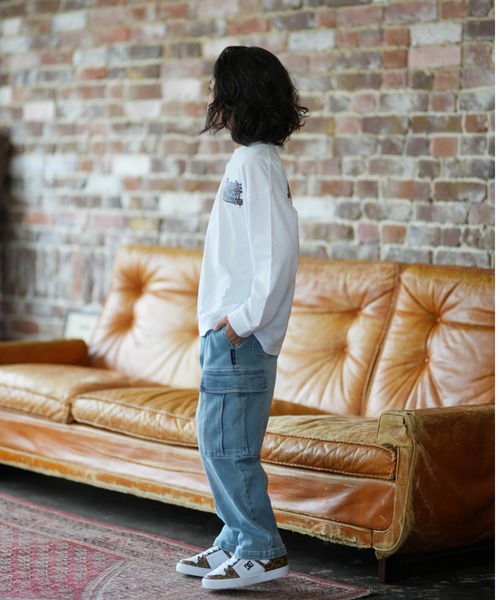 DC（ディーシー）の「DC/ディーシー 26 KD SK CREW LS キッズ ロンT YLT261510（Tシャツ/カットソー・キッズ・ホワイト/ベージュ・130cm/140cm/150cm/160cm）」の8枚目の写真