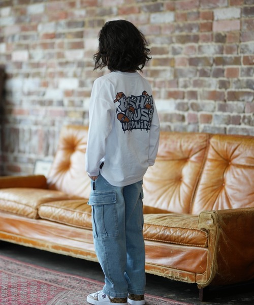 DC（ディーシー）の「DC/ディーシー 26 KD SK CREW LS キッズ ロンT YLT261510（Tシャツ/カットソー・キッズ・ホワイト/ベージュ・130cm/140cm/150cm/160cm）」の9枚目の写真