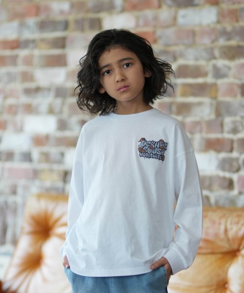 DC（ディーシー）の「DC/ディーシー 26 KD SK CREW LS キッズ ロンT YLT261510（Tシャツ/カットソー・キッズ・ホワイト/ベージュ・130cm/140cm/150cm/160cm）」の5枚目の写真