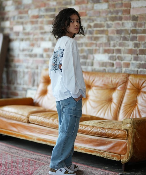 DC（ディーシー）の「DC/ディーシー 26 KD SK CREW LS キッズ ロンT YLT261510（Tシャツ/カットソー・キッズ・ホワイト/ベージュ・130cm/140cm/150cm/160cm）」の10枚目の写真