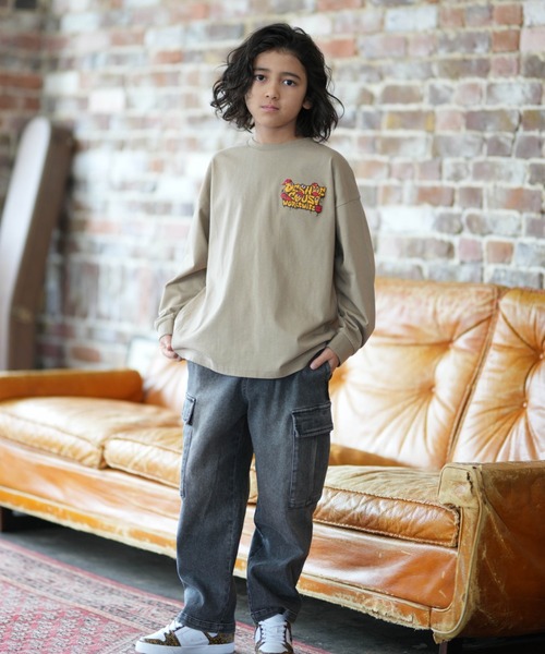 DC（ディーシー）の「DC/ディーシー 26 KD SK CREW LS キッズ ロンT YLT261510（Tシャツ/カットソー・キッズ・ホワイト/ベージュ・130cm/140cm/150cm/160cm）」の13枚目の写真