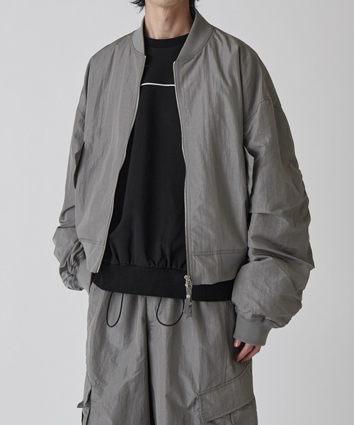 Lui's(ルイス)の「【Neucon】NYLON TRUCK BOMBER JACKET / ナイロントラックボンバージャケット / セットアップ対応(MA-1・メンズ・ブラック/ライトグレー・1/2)」の15枚目の写真