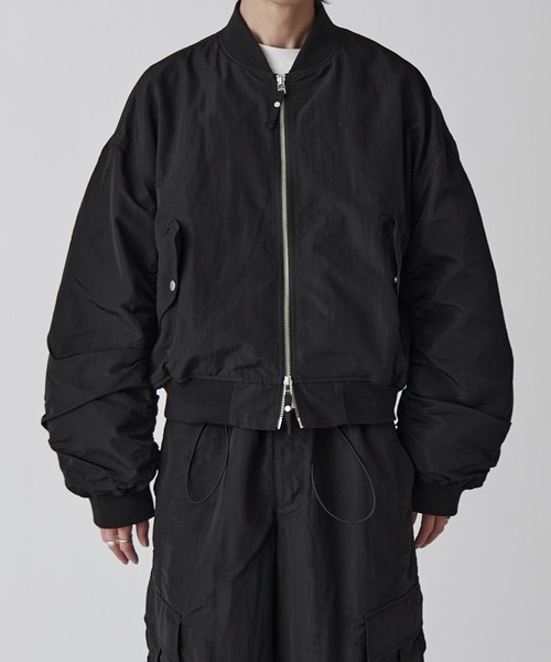 Lui's(ルイス)の「【Neucon】NYLON TRUCK BOMBER JACKET / ナイロントラックボンバージャケット / セットアップ対応(MA-1・メンズ・ブラック/ライトグレー・1/2)」の8枚目の写真