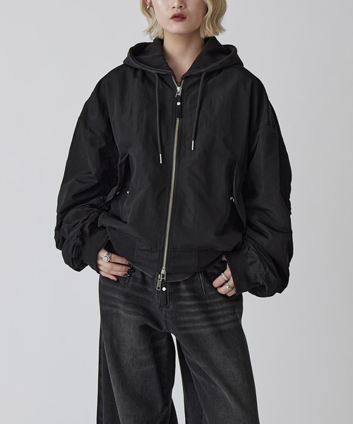 Lui's(ルイス)の「【Neucon】NYLON TRUCK BOMBER JACKET / ナイロントラックボンバージャケット / セットアップ対応(MA-1・メンズ・ブラック/ライトグレー・1/2)」の11枚目の写真