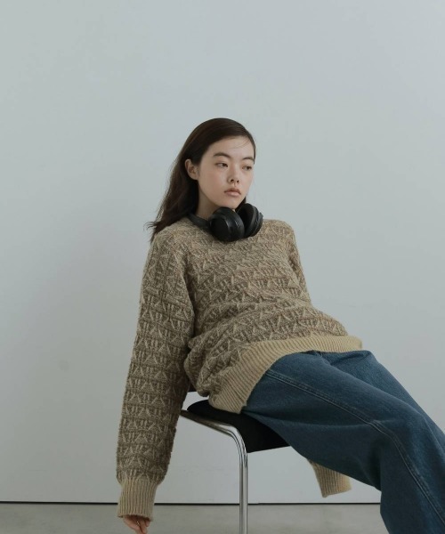 Tucked Pattern Knit（ニット/セーター）｜anuke（アンヌーク）の