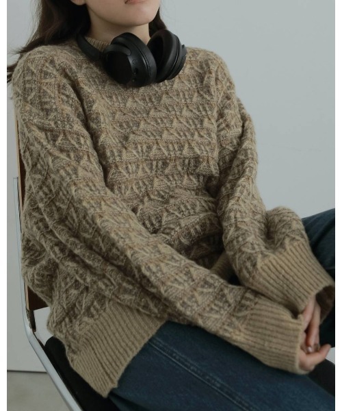 anuke ニットセーター Tucked Pattern Knit Tucked Pattern Knit（ニット/セーター）｜anuke（アンヌーク）の
