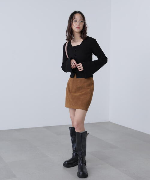 FREE'S MART（フリーズマート）の「◇キャミレイヤードニットカーディガン（ニット/セーター・レディース・ブラック/ボルドー/ホワイト/グレー・FREE）」の17枚目の写真