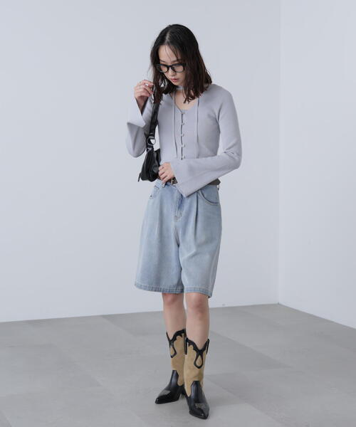 FREE'S MART（フリーズマート）の「◇キャミレイヤードニットカーディガン（ニット/セーター・レディース・ブラック/ボルドー/ホワイト/グレー・FREE）」の20枚目の写真