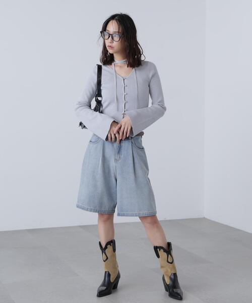 FREE'S MART（フリーズマート）の「◇キャミレイヤードニットカーディガン（ニット/セーター・レディース・ブラック/ボルドー/ホワイト/グレー・FREE）」の21枚目の写真