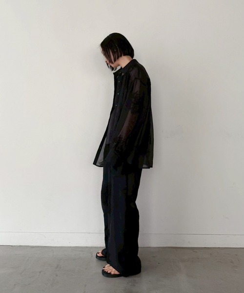 select MOCA by son（セレクトモカバイソン）の「フラワーエンブロイダリーシアーワイドパンツ【セットアップ対応】【by SON】（その他パンツ・レディース・アイボリー/ブラック・FREE）」の12枚目の写真