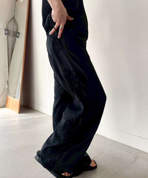 select MOCA by son（セレクトモカバイソン）の「フラワーエンブロイダリーシアーワイドパンツ【セットアップ対応】【by SON】（その他パンツ・レディース・アイボリー/ブラック・FREE）」の19枚目の写真