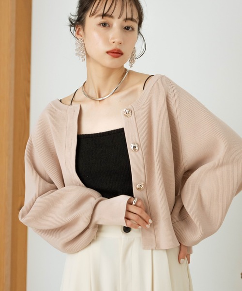 hinari ニュアンスボタンニットカーデ　ピンク　タグ付き　新品未開封 hinari ヒナリ ニュアンスボタンニットカーデ ピンク タグ付き 新品未