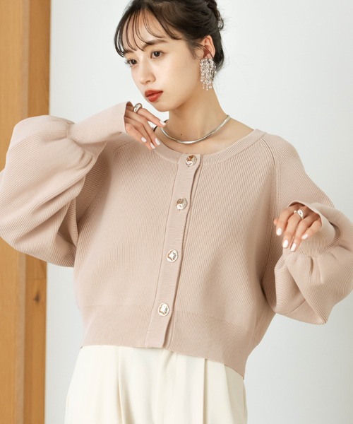 hinari（ヒナリ）の「ニュアンスボタンニットカーデ（カーディガン