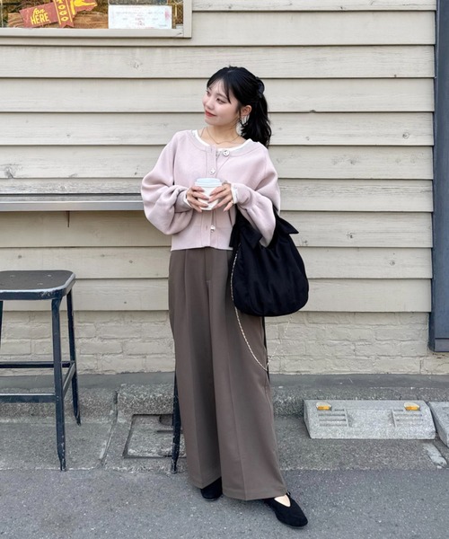 hinari（ヒナリ）の「ニュアンスボタンニットカーデ（カーディガン