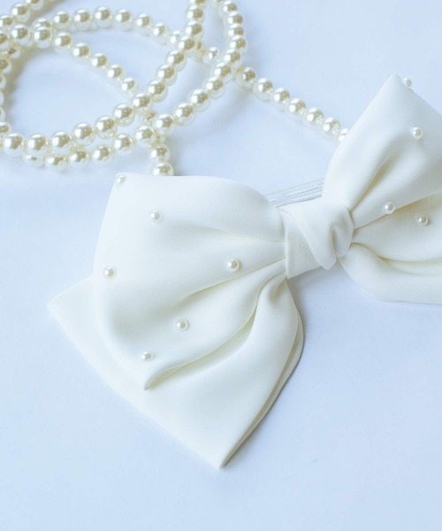 PICCIN（ピッチン）の「パール付きリボンストラップ（スマホグッズ・レディース・オフホワイト/ブラック・FREE）」の19枚目の写真