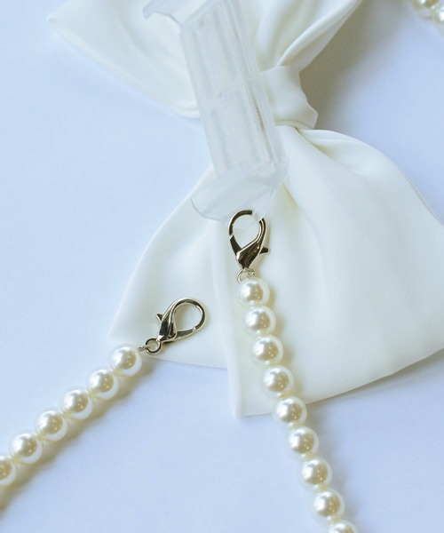 PICCIN（ピッチン）の「パール付きリボンストラップ（スマホグッズ・レディース・オフホワイト/ブラック・FREE）」の22枚目の写真