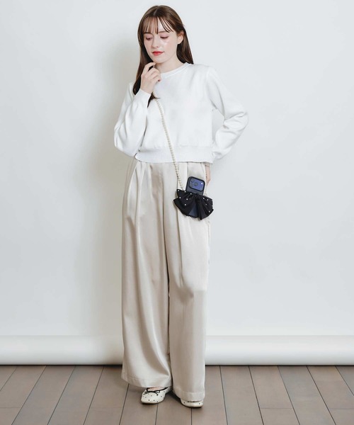 PICCIN（ピッチン）の「パール付きリボンストラップ（スマホグッズ・レディース・オフホワイト/ブラック・FREE）」の10枚目の写真