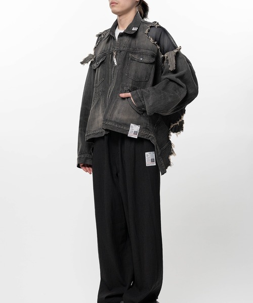 Maison MIHARA YASUHIRO(メゾンミハラヤスヒロ)の「Check Shirt Layered Denim Jacket(ブルゾン・メンズ・インディゴブルー/ブラック・44/46)」の5枚目の写真