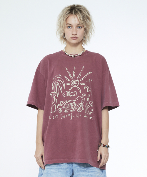 SSERPE(セルぺ)の「キャストドリームノーウォリスピグメント半袖コーラルピンク(Tシャツ/カットソー・レディース・その他・MEDIUM/LARGE)」の3枚目の写真