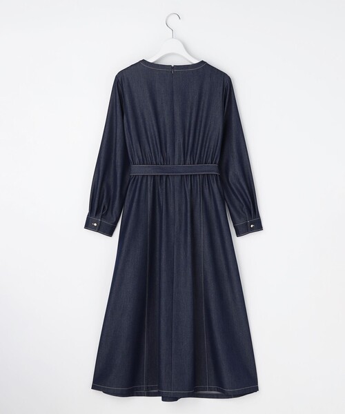 ANY SIS(エニィスィス)の「シャンブレーベルテッド ワンピース(ワンピース・レディース・ベージュ系/ネイビー系・X-SMALL)」の6枚目の写真