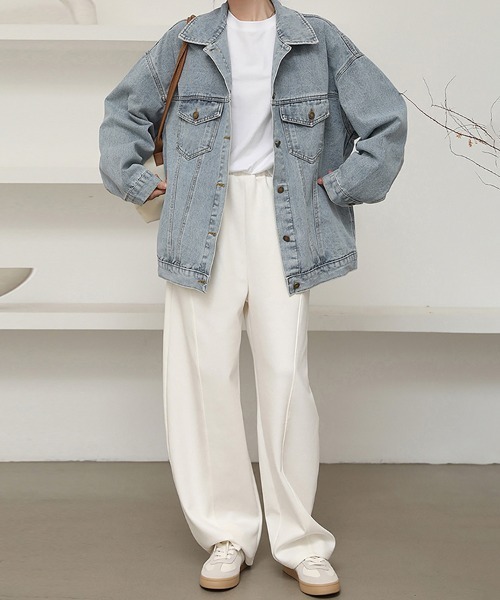 ONEP STAR(ワンピスター)の「ワイドスウェットパンツ(スウェットパンツ・レディース・ライトグレー/ブラック/ダークブラウン/オフホワイト/カーキ/ダークグレー・MEDIUM/LARGE)」の16枚目の写真