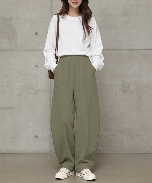 ONEP STAR(ワンピスター)の「ワイドスウェットパンツ(スウェットパンツ・レディース・ライトグレー/ブラック/ダークブラウン/オフホワイト/カーキ/ダークグレー・MEDIUM/LARGE)」の21枚目の写真