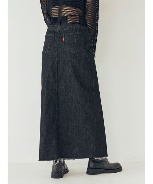 Ungrid（アングリッド）の「スリットデザインデニムスカート（スカート・レディース・ブラック/オフホワイト・MEDIUM/SMALL）」の6枚目の写真