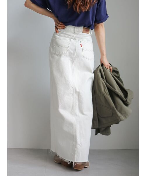 Ungrid（アングリッド）の「スリットデザインデニムスカート（スカート・レディース・ブラック/オフホワイト・MEDIUM/SMALL）」の12枚目の写真