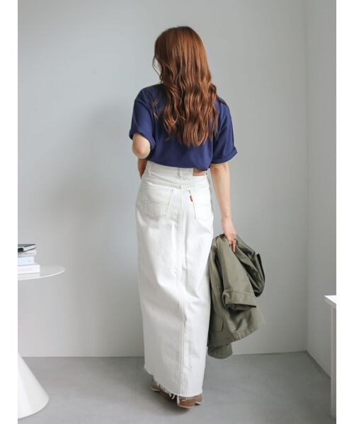 Ungrid（アングリッド）の「スリットデザインデニムスカート（スカート・レディース・ブラック/オフホワイト・MEDIUM/SMALL）」の14枚目の写真