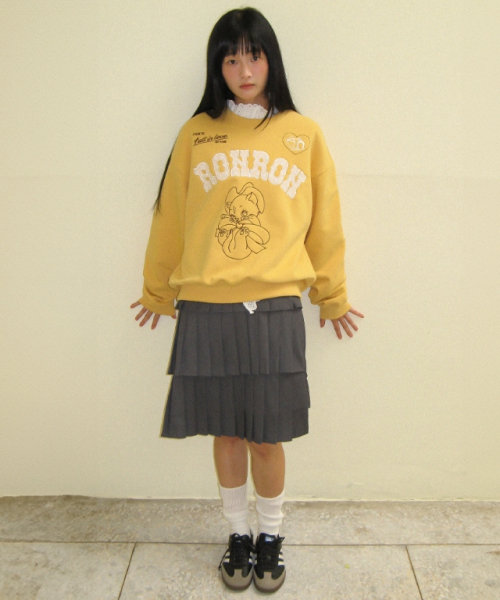 RONRON（ロンロン）の「WESTERN CAT LACE PATCH SWEATSHIRT MUSTARD（スウェット・レディース・その他・FREE）」の3枚目の写真