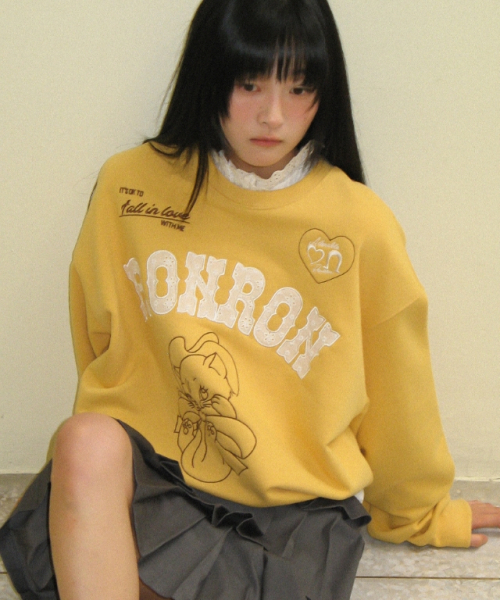 RONRON（ロンロン）の「WESTERN CAT LACE PATCH SWEATSHIRT MUSTARD（スウェット・レディース・その他・FREE）」の5枚目の写真