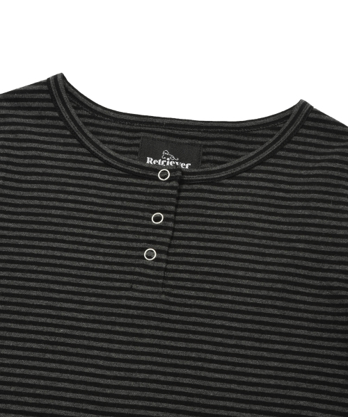 Retriever Club（レトリーバークラブ）の「PATTERN HENLEY NECK [BLACK]（Tシャツ/カットソー・レディース・その他・FREE）」の4枚目の写真
