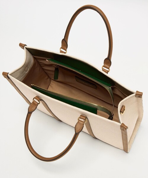 UNITED ARROWS(ユナイテッドアローズ)の「キャンバスコンビ スクエア トートバッグ(トートバッグ・レディース・ブラック/ブラウン・FREE)」の7枚目の写真