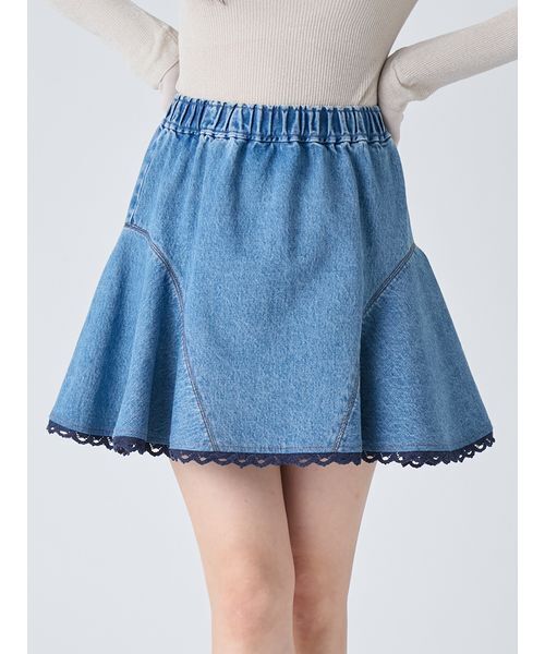 LILY BROWN（リリーブラウン）の「フレアミニスカート（スカート・レディース・ボルドー/ブラック/ブルー・F）」の2枚目の写真