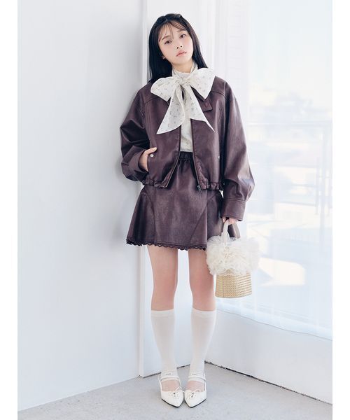 LILY BROWN（リリーブラウン）の「フレアミニスカート（スカート・レディース・ボルドー/ブラック/ブルー・F）」の4枚目の写真