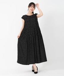 STRAWBERRY-FIELDS | パウダーサテン_前後2wayシャーリングワンピース(ワンピース)