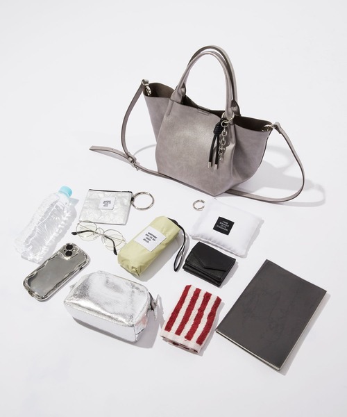 LEPSIM（レプシィム）の「【500mlペットボトルも入る】ポーチ付き3WAYトート　638744（トートバッグ・レディース・ガンメタ/ホワイト/ピンク/ブラック・ONE SIZE）」の18枚目の写真