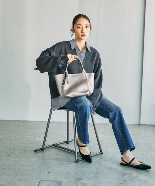 LEPSIM（レプシィム）の「【500mlペットボトルも入る】ポーチ付き3WAYトート　638744（トートバッグ・レディース・ガンメタ/ホワイト/ピンク/ブラック・ONE SIZE）」の10枚目の写真