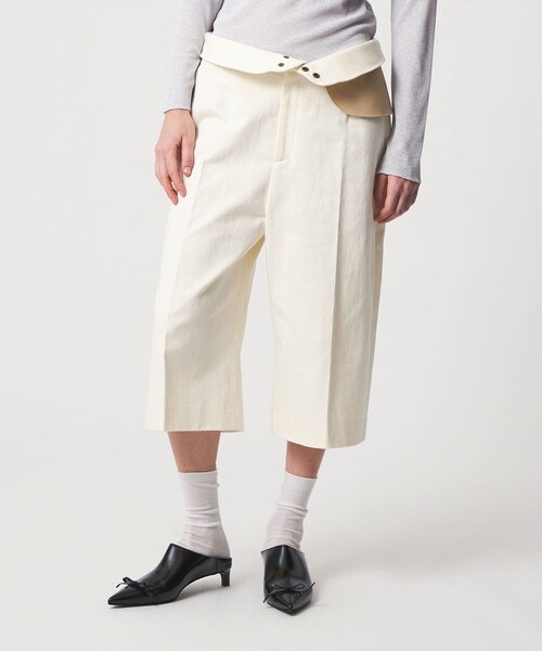6（ロク）の「＜6(ROKU)＞コットン ハイウエスト パンツ（その他パンツ・レディース・ベージュ/オフホワイト・36/34/38）」の5枚目の写真