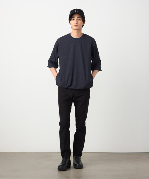 COMME CA ISM(コムサイズム)の「デニムライクストレッチ 5分袖プルオーバー(Tシャツ/カットソー・メンズ・ネイビー/ネイビー系・LARGE/MEDIUM)」の3枚目の写真