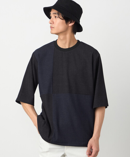 COMME CA ISM(コムサイズム)の「デニムライクストレッチ 5分袖プルオーバー(Tシャツ/カットソー・メンズ・ネイビー/ネイビー系・LARGE/MEDIUM)」の8枚目の写真
