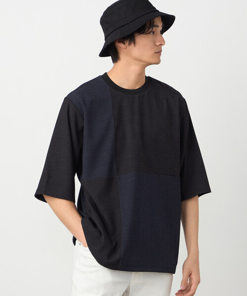 COMME CA ISM(コムサイズム)の「デニムライクストレッチ 5分袖プルオーバー(Tシャツ/カットソー・メンズ・ネイビー/ネイビー系・LARGE/MEDIUM)」の9枚目の写真