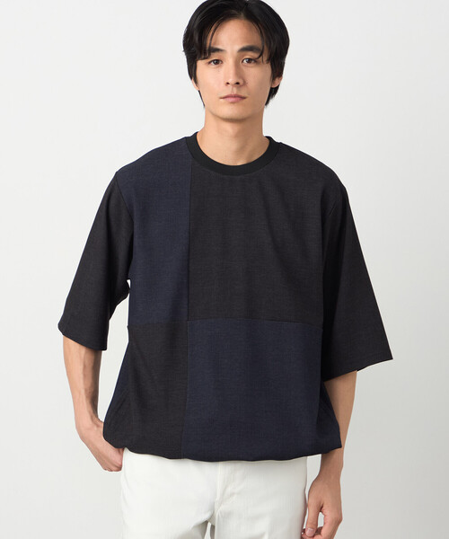 COMME CA ISM(コムサイズム)の「デニムライクストレッチ 5分袖プルオーバー(Tシャツ/カットソー・メンズ・ネイビー/ネイビー系・LARGE/MEDIUM)」の10枚目の写真