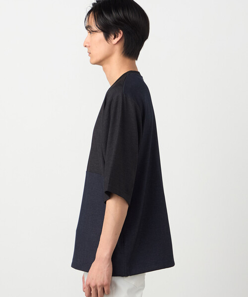 COMME CA ISM(コムサイズム)の「デニムライクストレッチ 5分袖プルオーバー(Tシャツ/カットソー・メンズ・ネイビー/ネイビー系・LARGE/MEDIUM)」の12枚目の写真