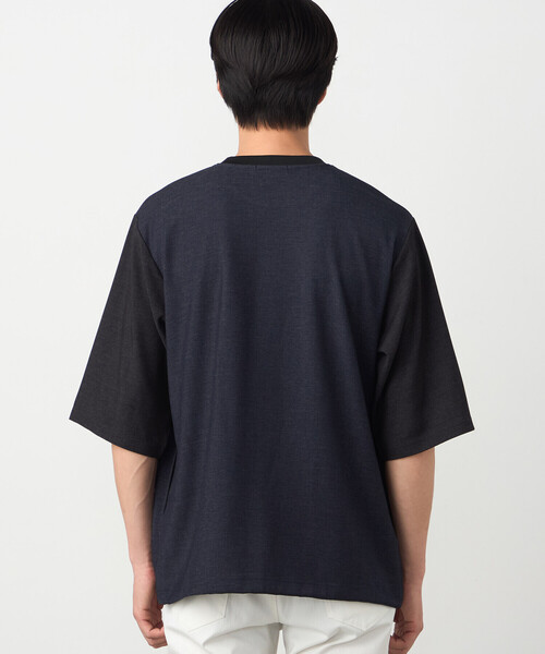 COMME CA ISM(コムサイズム)の「デニムライクストレッチ 5分袖プルオーバー(Tシャツ/カットソー・メンズ・ネイビー/ネイビー系・LARGE/MEDIUM)」の13枚目の写真