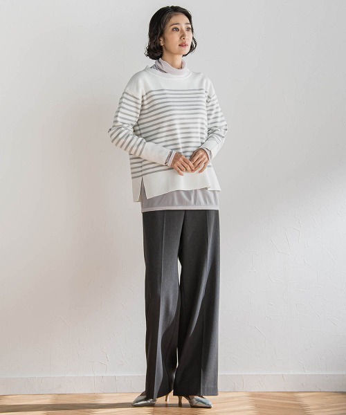 la.f…（ラエフ）の「エクセレントウォーム裏起毛ワイドパンツ（その他パンツ・レディース・ネイビー/オフホワイト/ブラック系その他/ダークグレー・9号/11号/7号）」の8枚目の写真