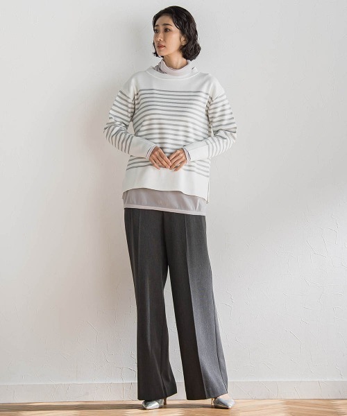 la.f…（ラエフ）の「エクセレントウォーム裏起毛ワイドパンツ（その他パンツ・レディース・ネイビー/オフホワイト/ブラック系その他/ダークグレー・9号/11号/7号）」の10枚目の写真