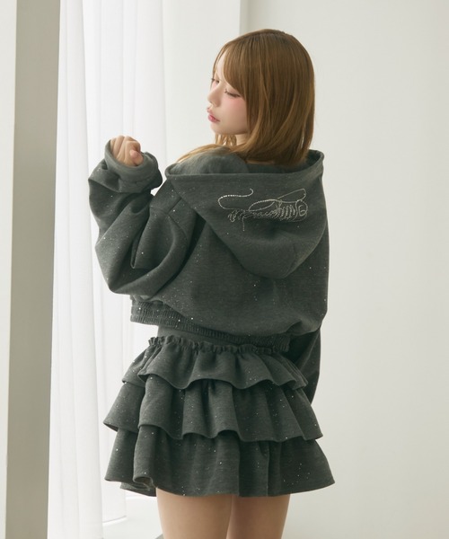 セール】ロゴラインストーン付きスウェットセットアップ（セットアップ